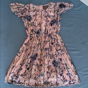 8 Girl Dress  floral Creamie pink/navy